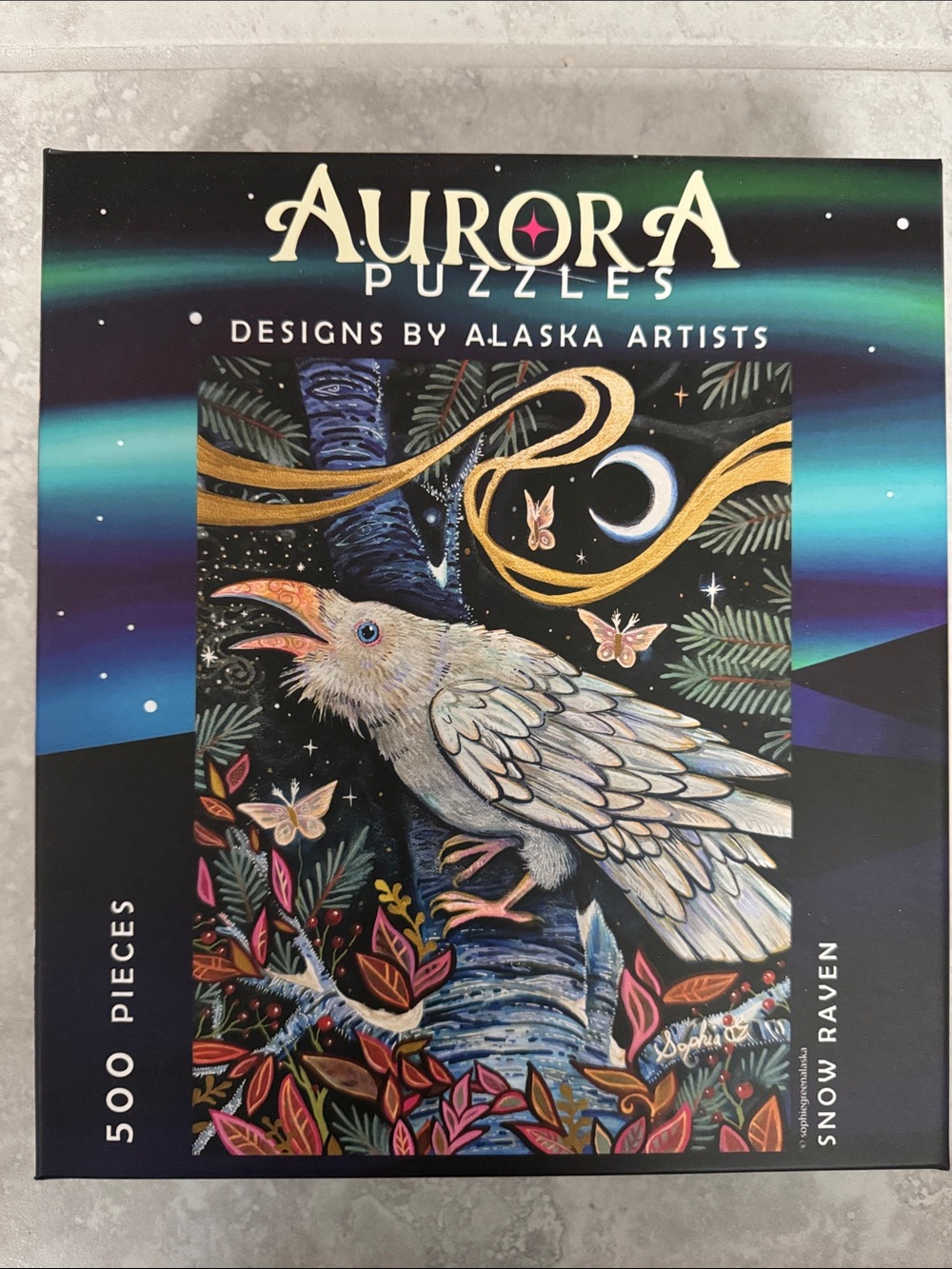 Aurora Puzzles Snow Raven 500-Piece Jigsaw Puzzle - Multicolor